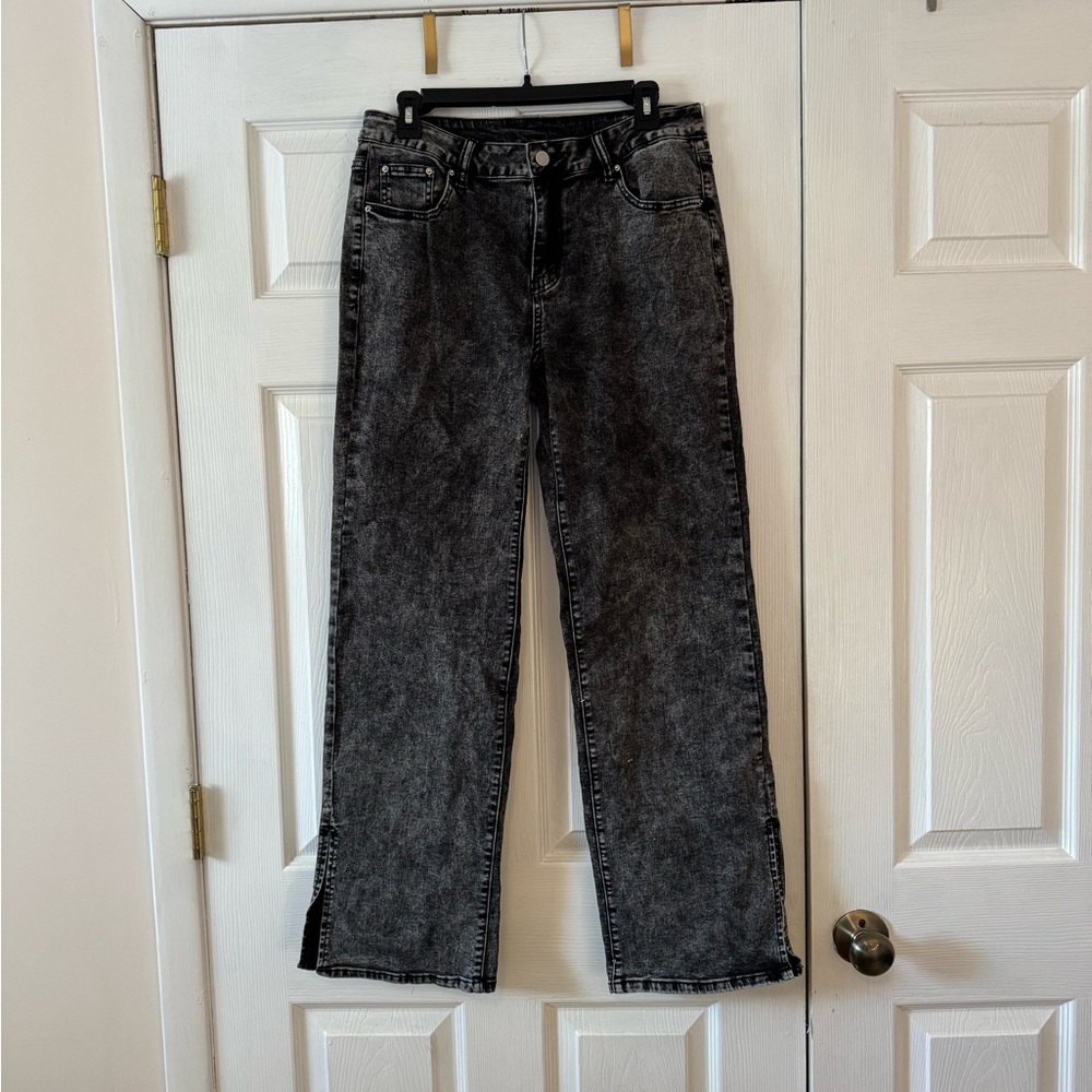 Black wide leg jeans